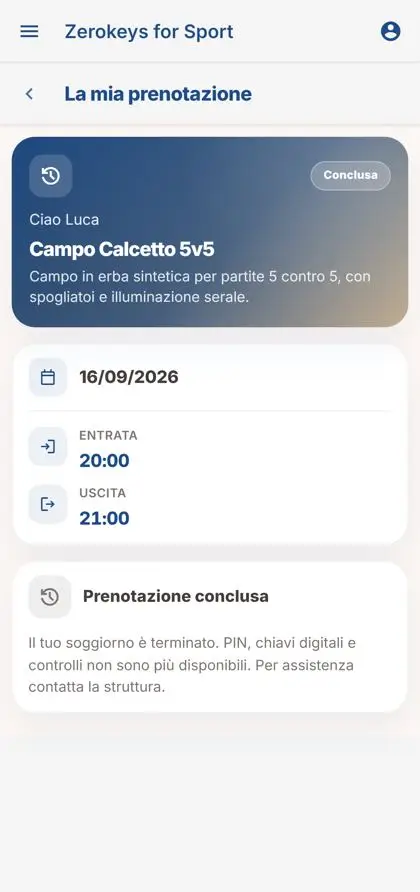 Web app Zerokeys for Sport: il cliente apre il cancello del centro sportivo dallo smartphone